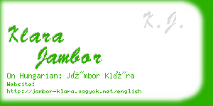 klara jambor business card